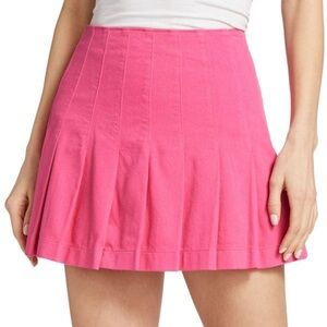 Alice Olivia Carter pleated denim tennis skirt